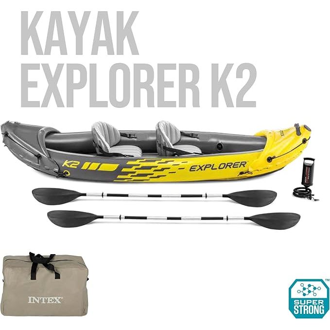 Bote Caiaque Explores  K2 para 2 Pessoas Intex kit