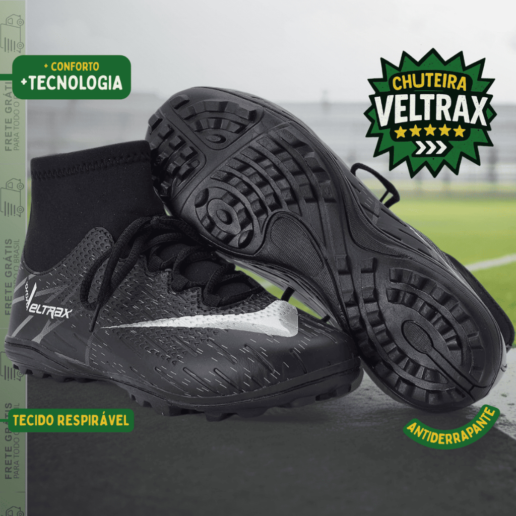 Chuteira Society VR7 Esportiva Com Solado Costurad