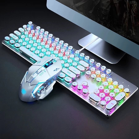 KIT Teclado 100% mecânico Punk Esports + mouse pa