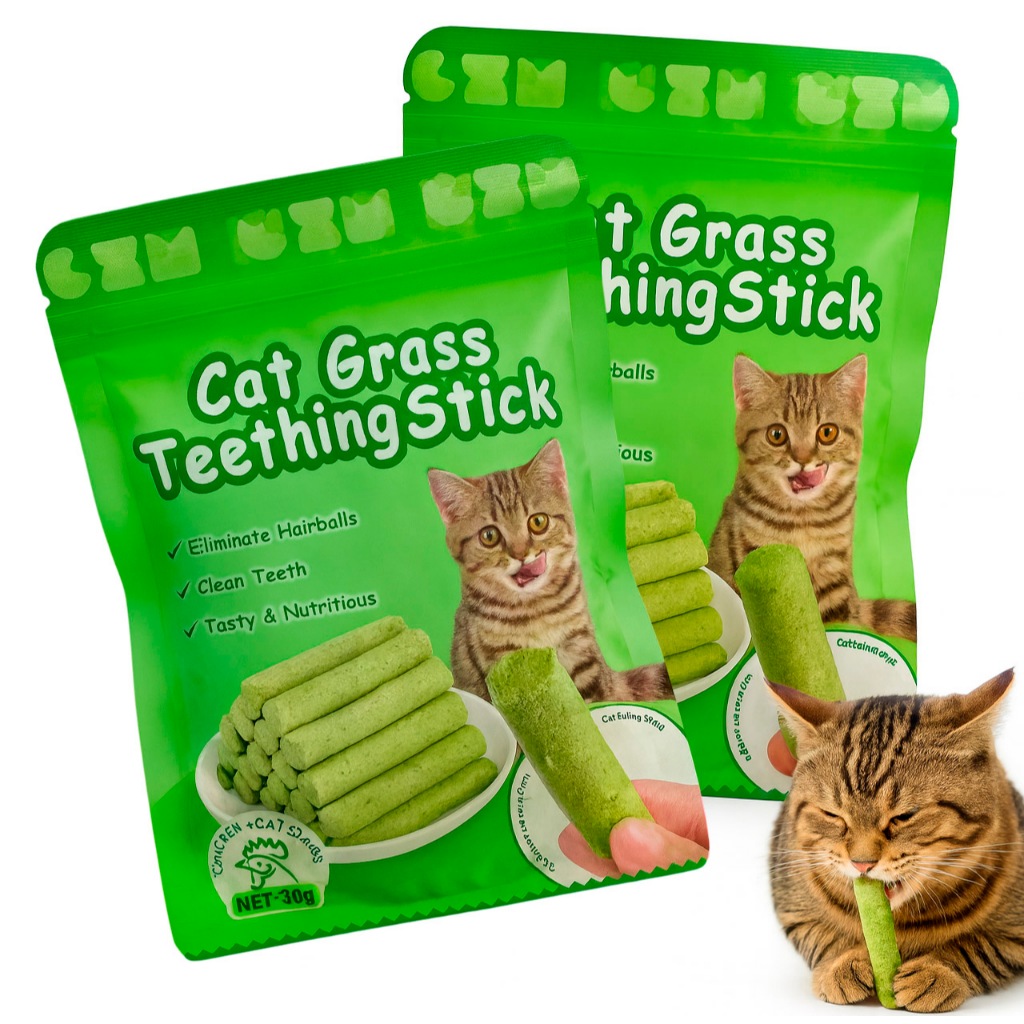 Petisco Gato Bastão de Grama com Frango Digestivo