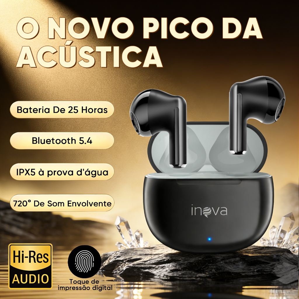 INOVA Fone De Ouvido Bluetooth ENC Sem Fio Fone TW