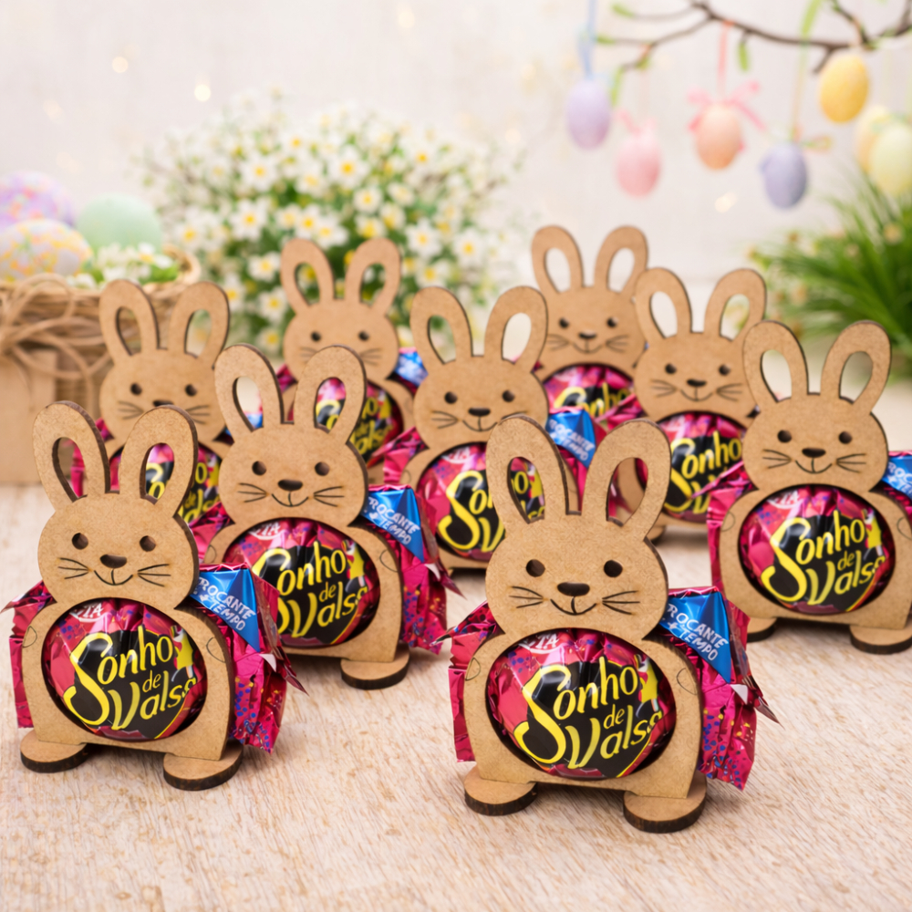 Kit Com 50 Porta Bombom De Coelho Para Páscoa Em 