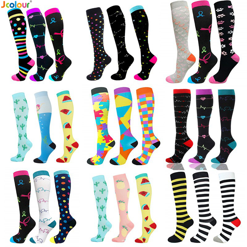 Jcolour Kit 3 Meias De Compressão Mulheres Homens