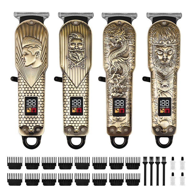 Máquina de Cortar Cabelo Profissional Metal LCD  