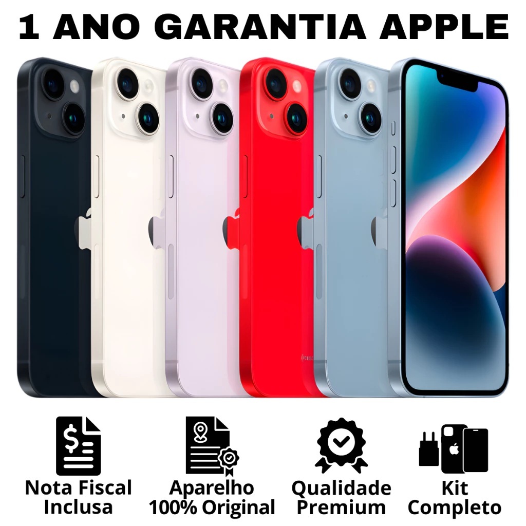 Celular iPhone 14 128GB Original Novo Lacrado com 