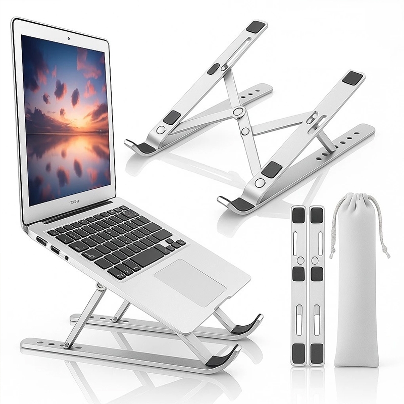 Suporte para laptop de alumínio dobrável, portá