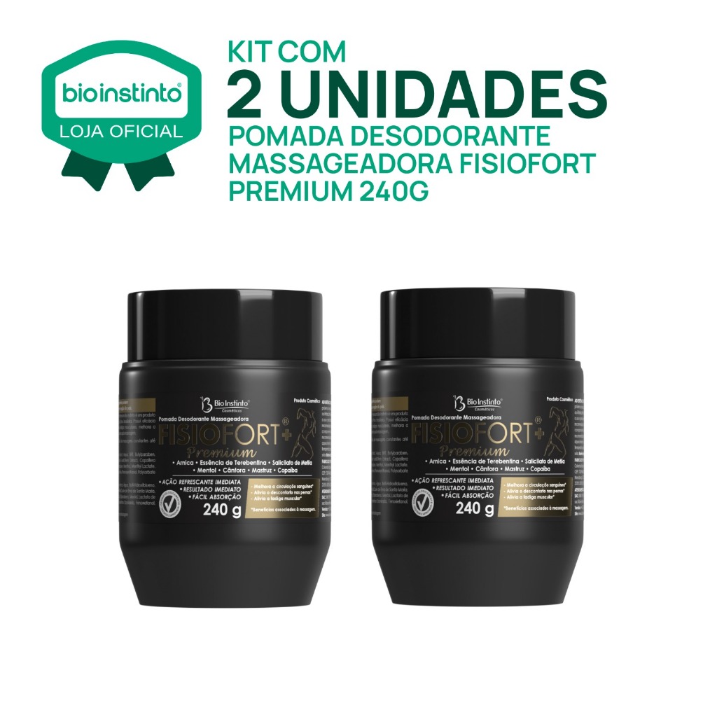 2 UND Pomada Fisiofort Premium 240gr Bio Instinto 