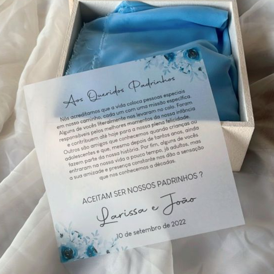 Convite vegetal para tampa da caixa de padrinhos p