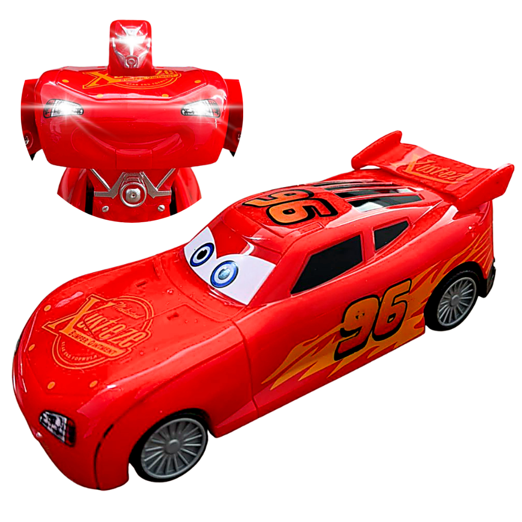 Carrinho Relampago Mcqueen Vira Robo Com Luz Som B
