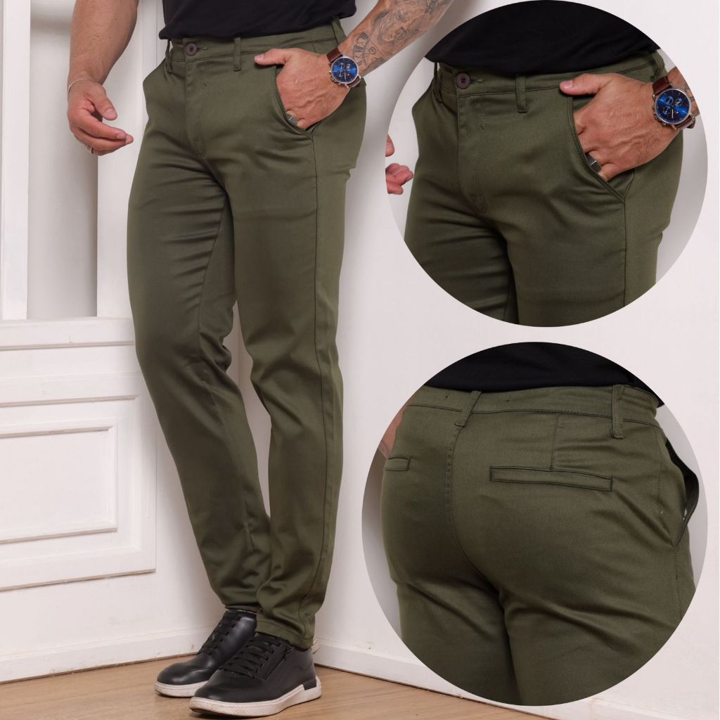 Calça Masculina Sport Fino Social  Sarja Brim Com