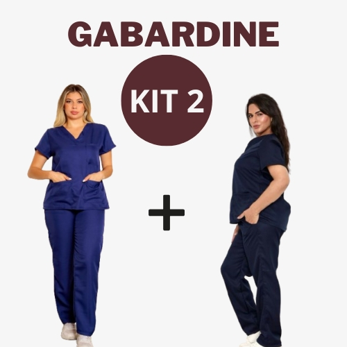 Kit 2 Pijamas Hospitalar Promoção Scrub Gabardin