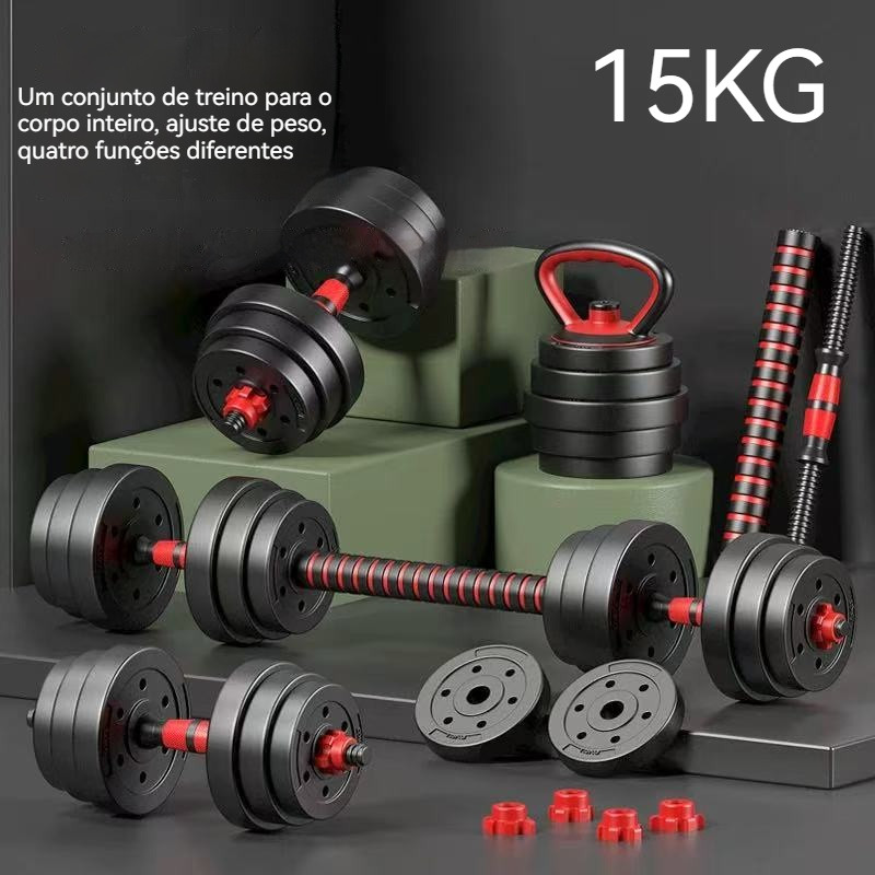 Conjunto de halteres 6 em 1 para homens, ajustáve