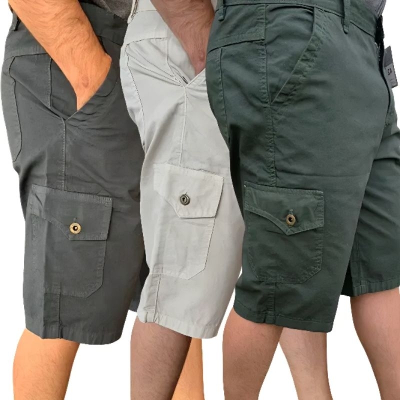 Bermuda Masculina Cargo Brim Sarja Premium