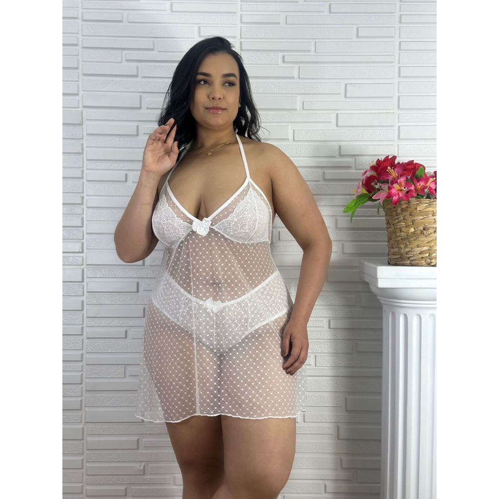 Conjunto Plus Size Encanto 2 em 1 Calcinha Plus de