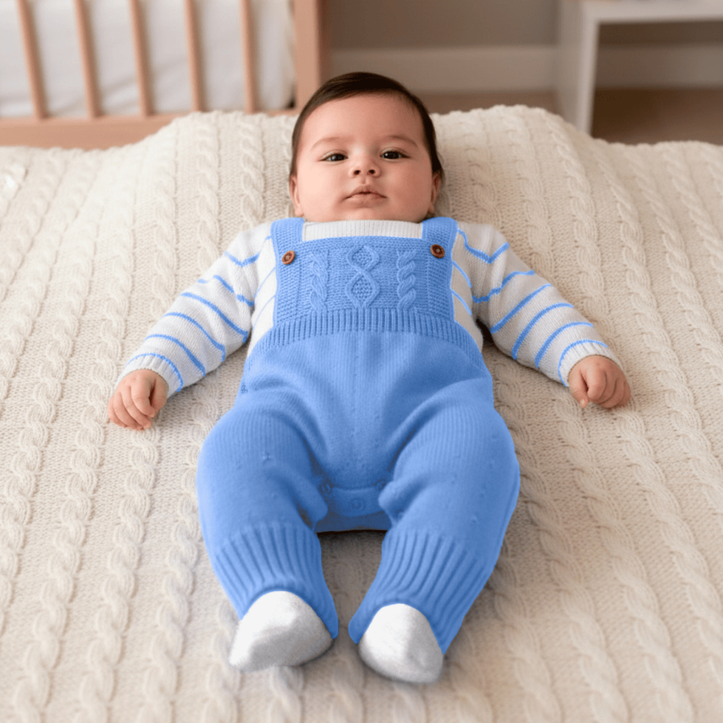 Macacão Bebê Menino e Menina Manga Longa Tricot 