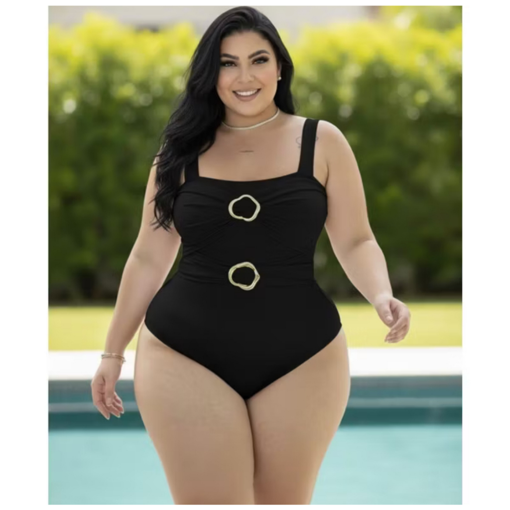 Body Maiô duas Fivelas maiô plus size Moda Praia