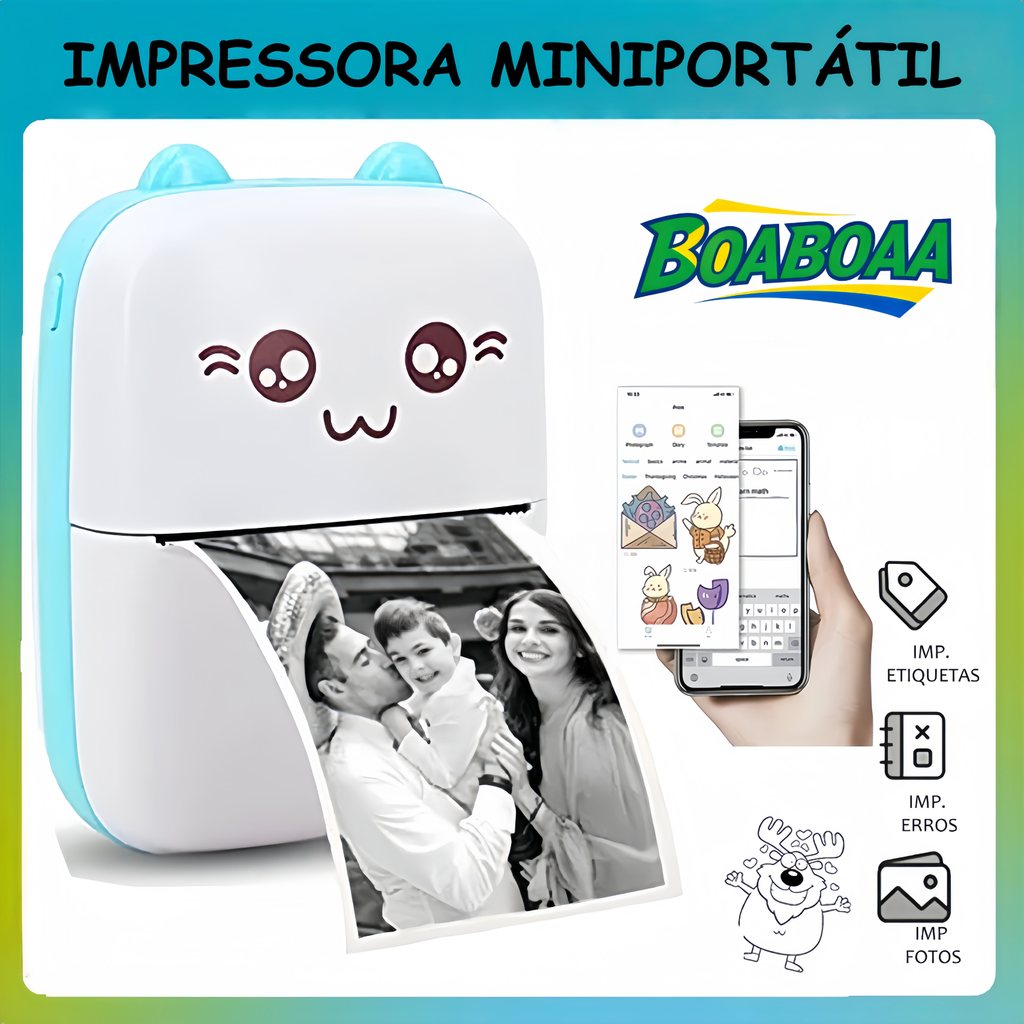 Mini Impressora Térmica Printer Etiquetadora Port