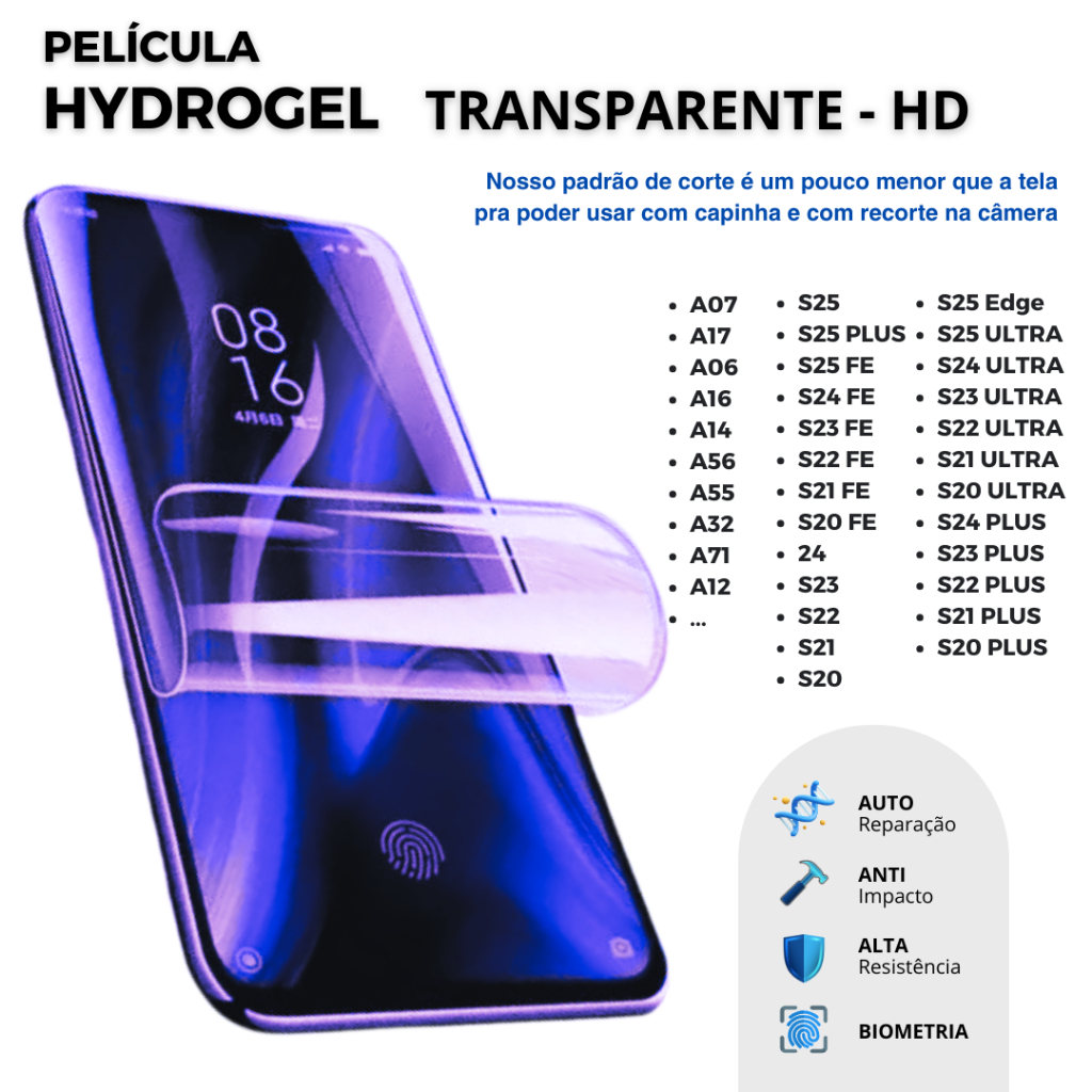 Pelicula Hidrogel PREMIUM HD TRANSPARENTE para S25