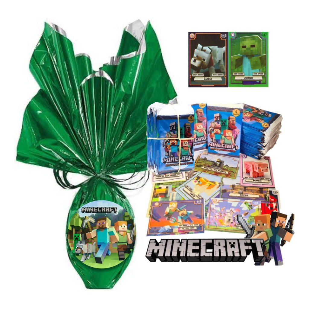 Ovo De Páscoa Minecraft 250g Com 200 Cards Card P
