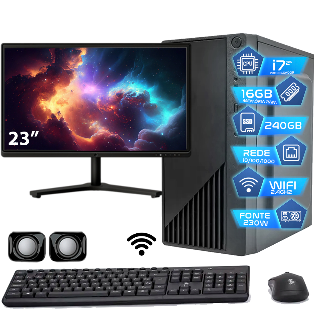 Computador Intel I7 16gb Ssd 240GB Monitor 23 R
