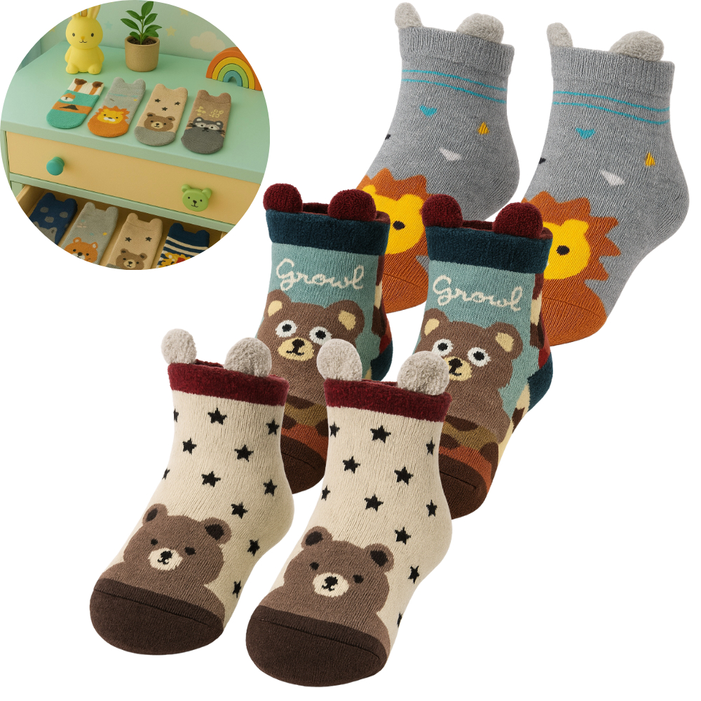 12 – 6 ou 3 Pares Meia Infantil Menino Bichi