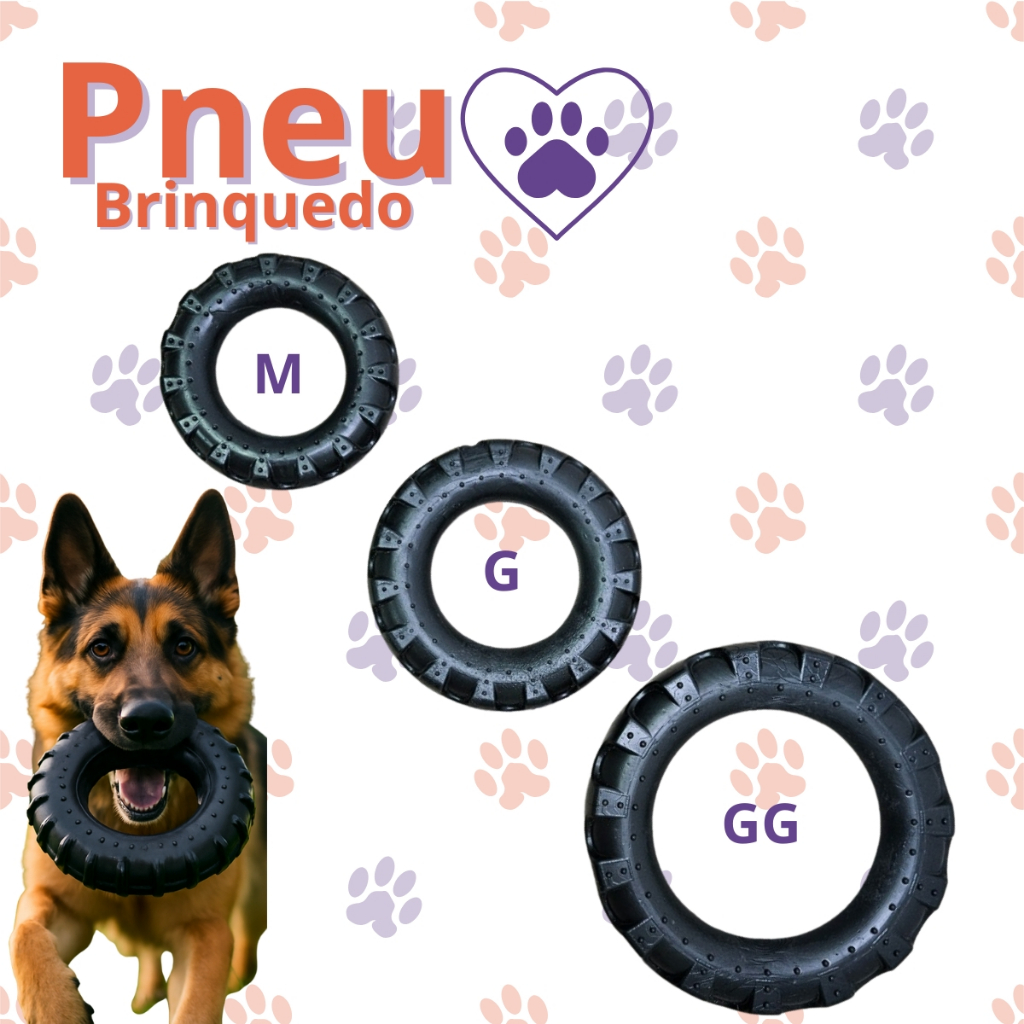 Brinquedo Mordedor Pneu de Borracha Maciça para C