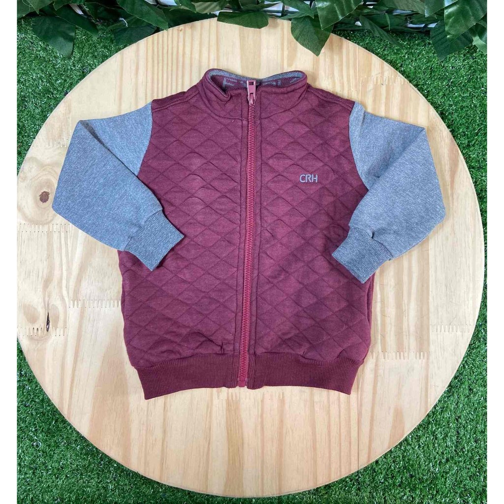 Jaqueta Moletom Vinho com Cinza Carinhoso