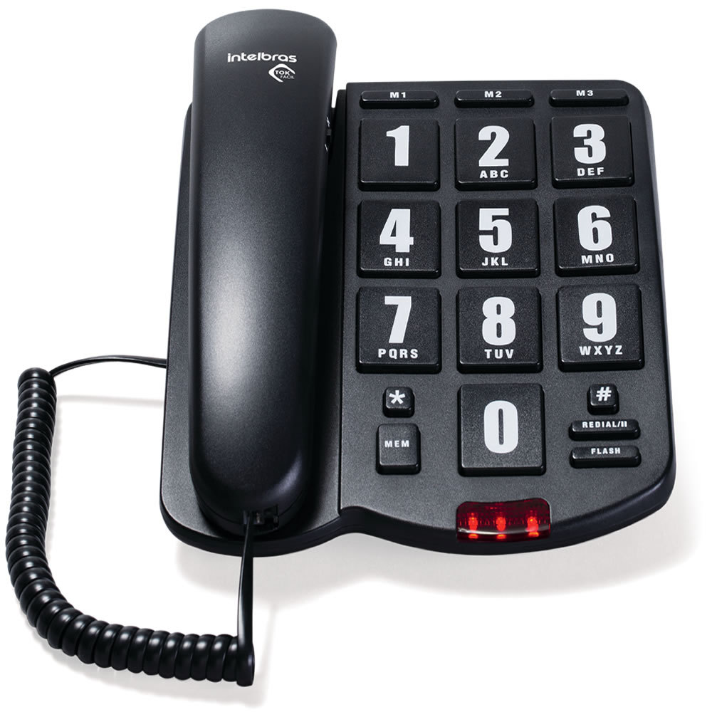 Telefone Com Fio e Grandes Teclas Tok Fácil Intel