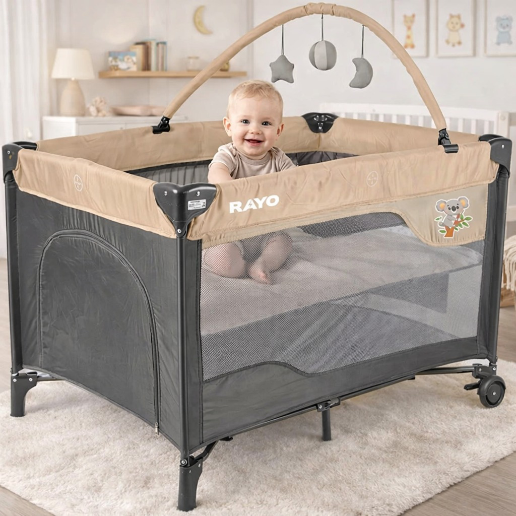 Berço Infantil 2 Alturas Cercadinho Portátil Dem