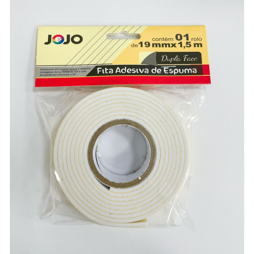 Fita Banana Adesiva de Espuma Dupla Face 19mm x 1,