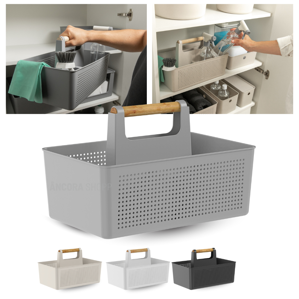 Cesto Organizador de Lavanderia Com Alça 8L Multi