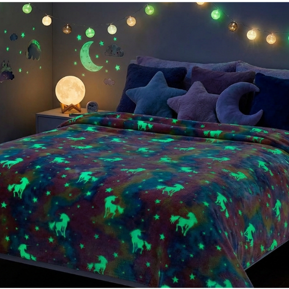 Cobertor Manta Infantil 2.00×1.80Mts Brilha N