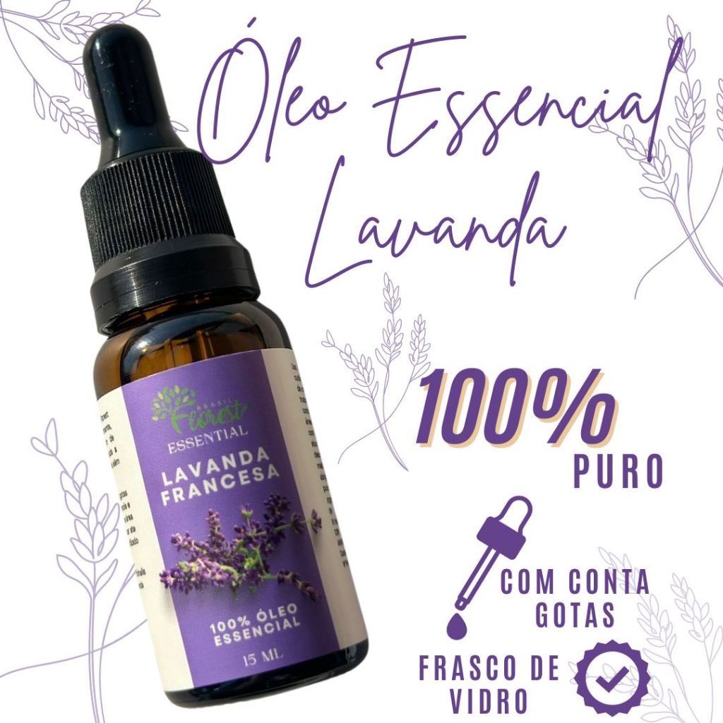 Óleo Essencial de Lavanda Francesa Conta Gotas