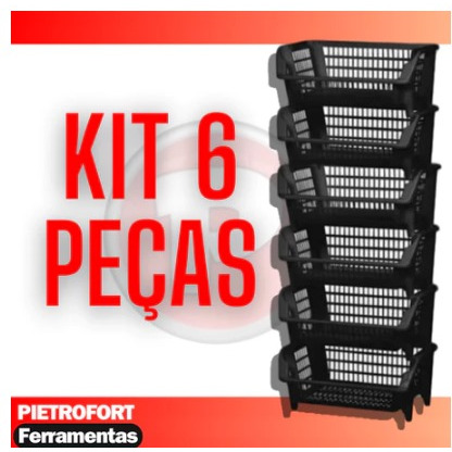 6 Peças Cesto Empalhável Expositor Organizador P