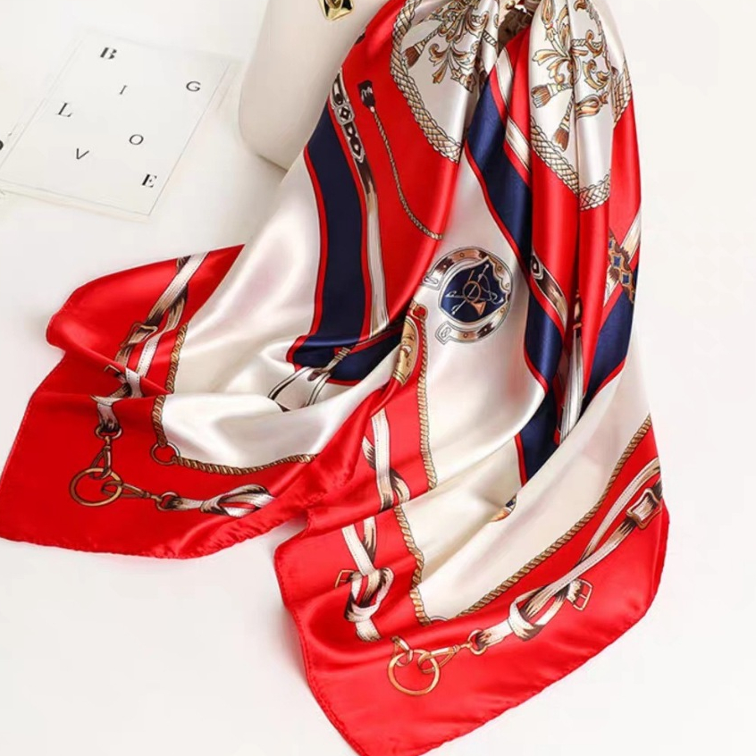 Lenço Cetim Bandana Cachecol Seda Colorido Echarp