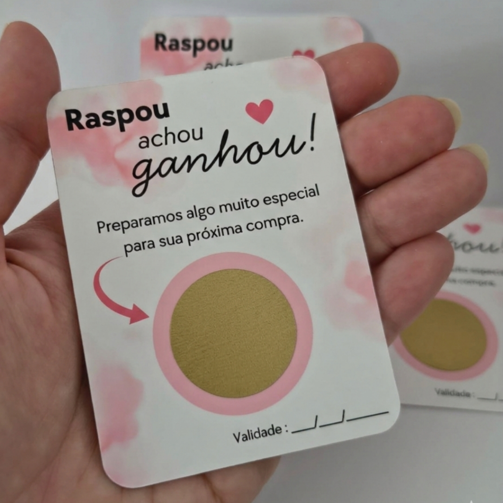 Kit com 12 Cartões Cartão Raspadinha – Mod