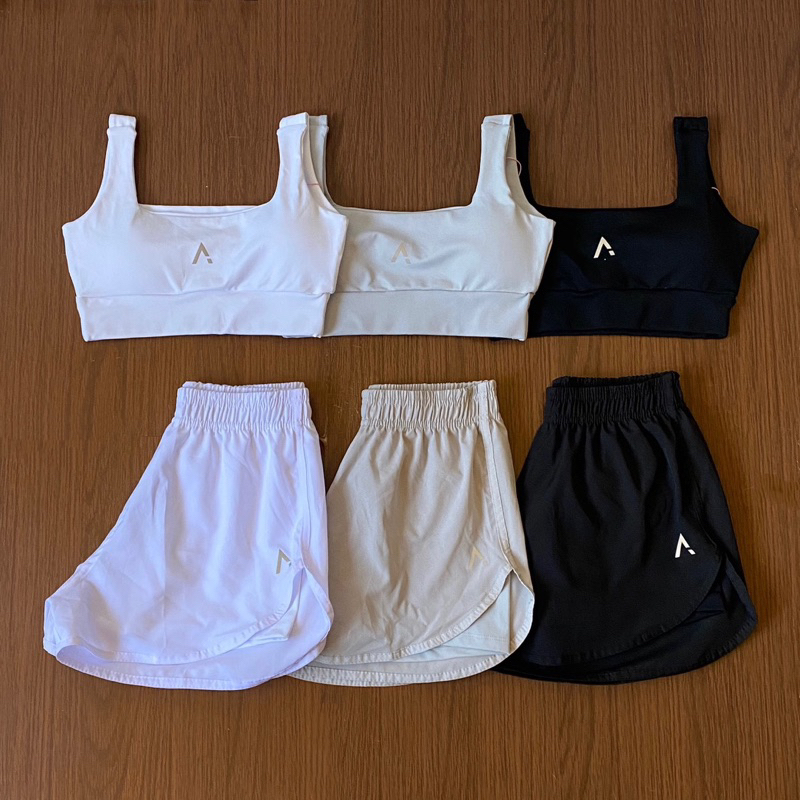 conjunto esporte short duplo para corridas poliami