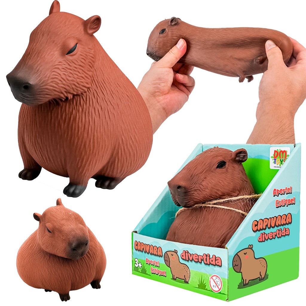 Capivara Divertida Sensorial 12 Cm Em Borracha Fle