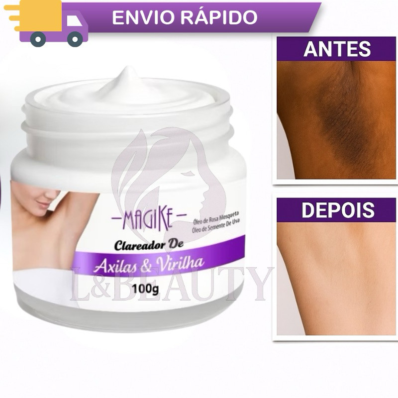 Clareador Axilas e Virilha 100g Magike | Resultado