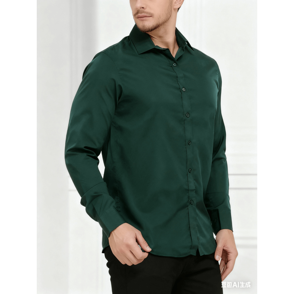 Camisa Social Masculina Manga longa Slim Fit Casua