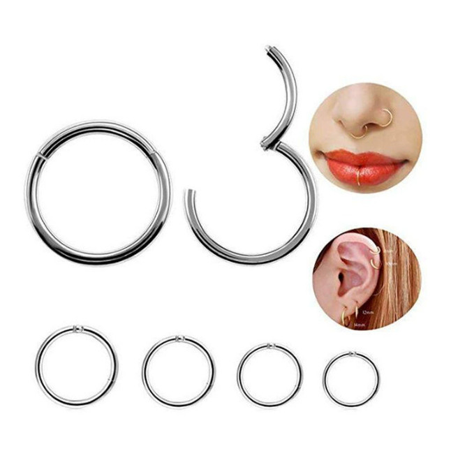 Kit 1 Ate 12 Unidades Piercing Argola Segmento Art