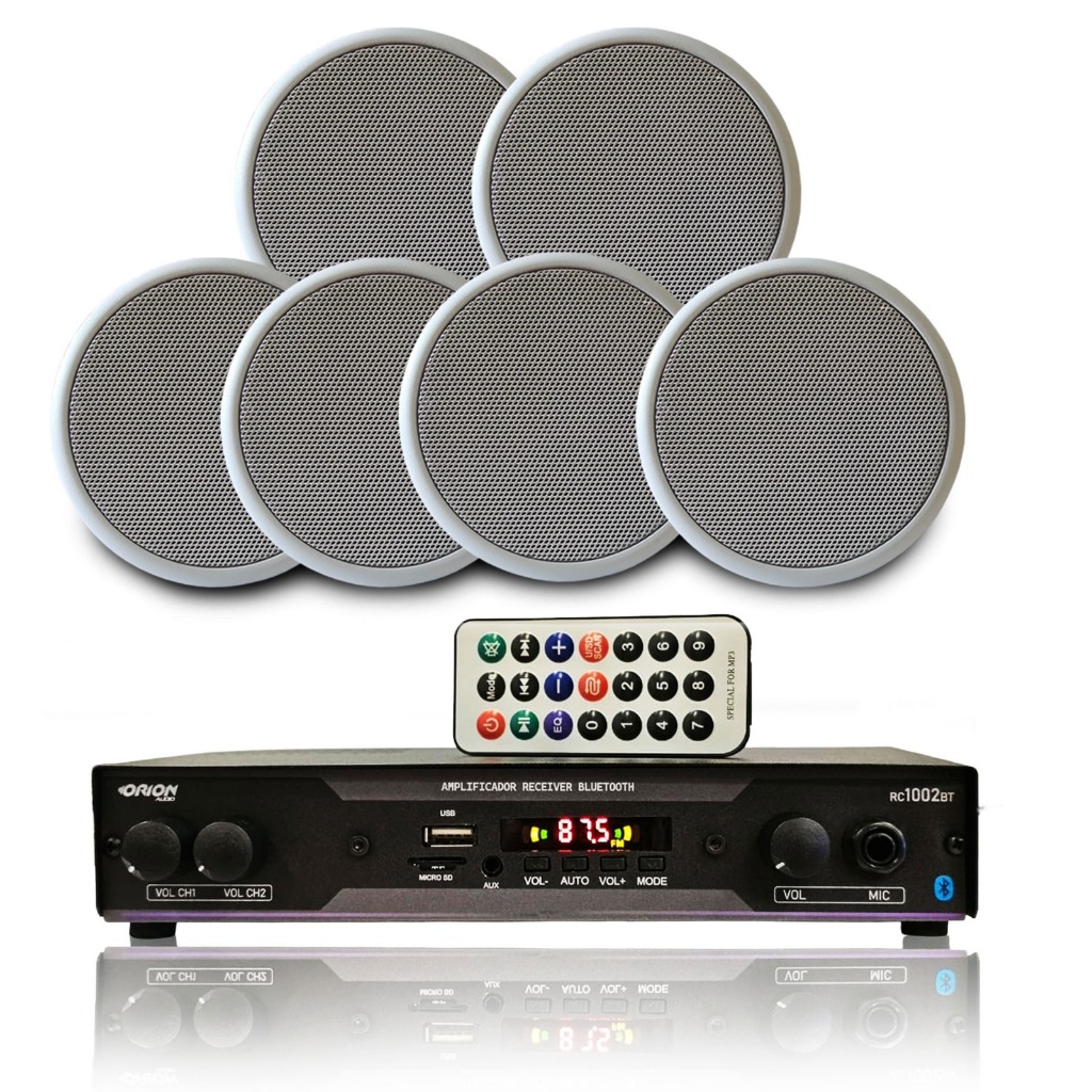 Kit Som Ambiente 6 Caixas 5pol Receiver Bt Arandel