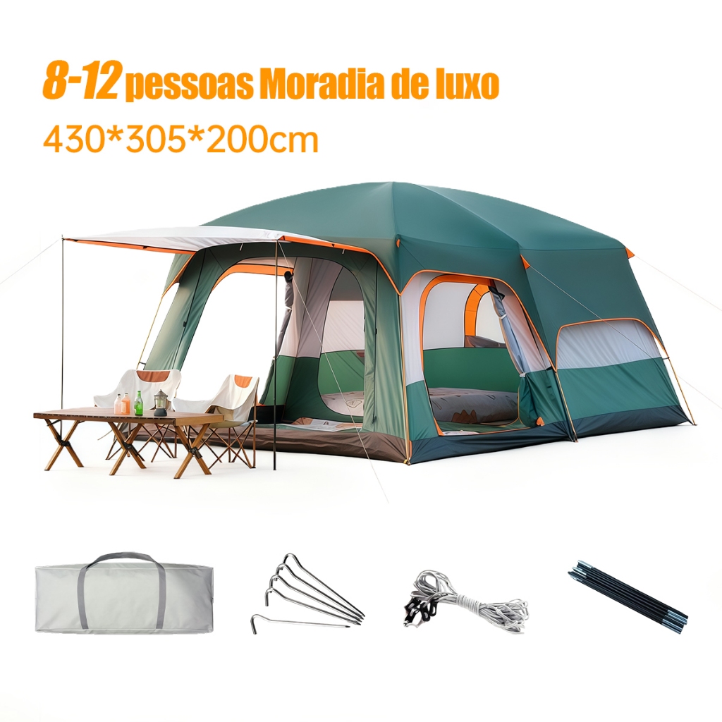 Barraca Camping Acampamento 8-16 Pessoas Grande Fa