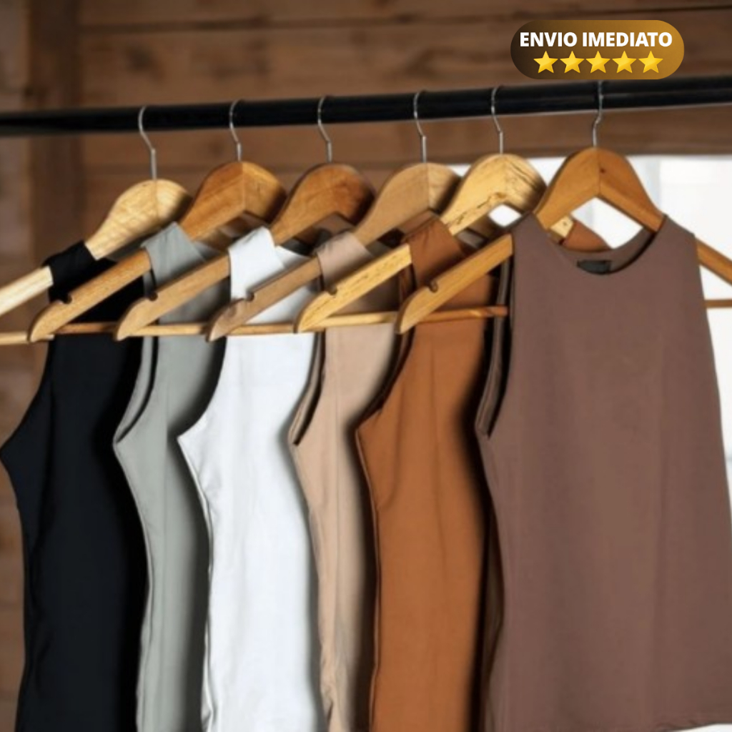 Regata Blusinha Feminina Suplex Duplo Básica Eleg