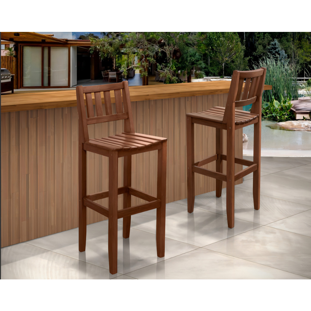 Banqueta Alta de Madeira Maciça Premium Comfort 1