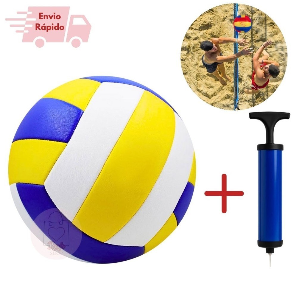 Bola De Vôlei E Bomba De Ar Portátil Manual Para