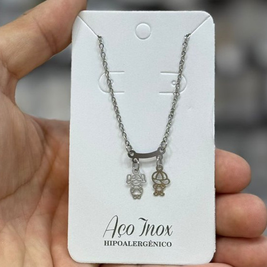 Colar pingente filho filha filhos filhas casal aç