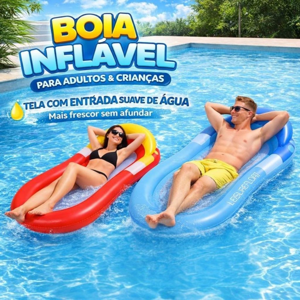 Boia Colchão Inflável Com Encosto De Piscina 155