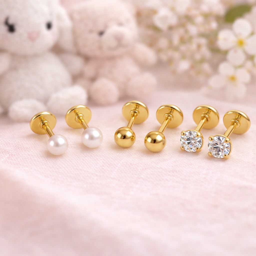 Kit Trio de Brinco Infantil Menina Antialérgico T