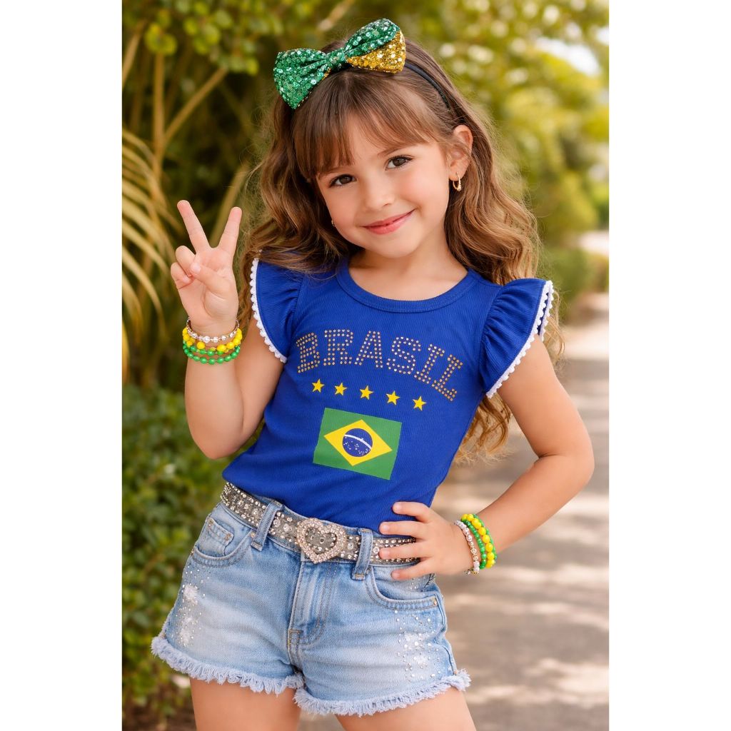 Blusa do Brasil-Copa Infantil-Ribana-Canelado-Prem
